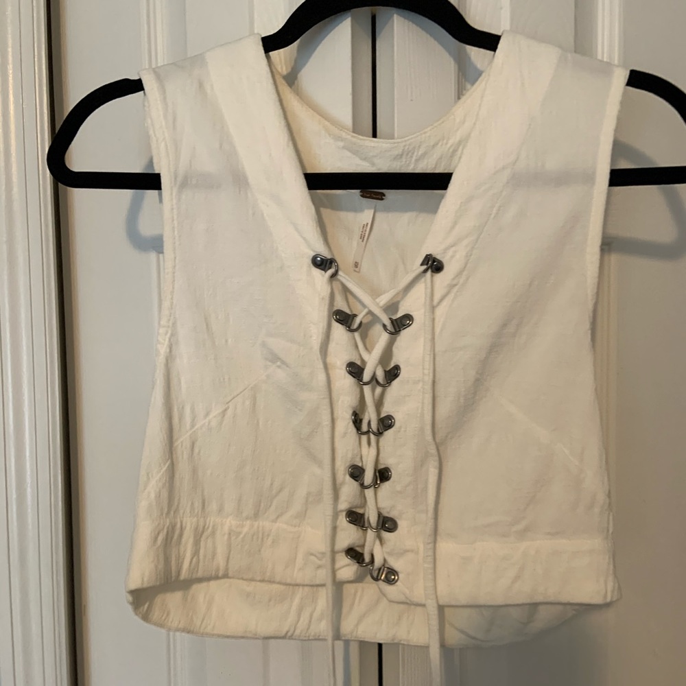 Free People white crop top